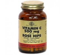 Solgar Rose Hips 500. Vitamina C con escaramujo. 100 comprimidos