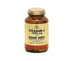 Solgar Rose Hips 1000. Vitamina C con escaramujo. 100 comprimido