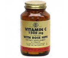 Solgar Rose Hips 1500. Vitamina C con escaramujo. 90 comprimidos