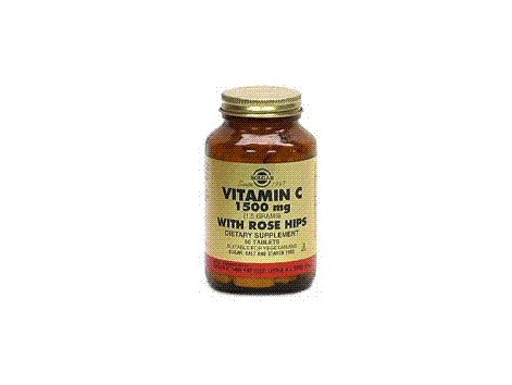 Solgar Rose Hips 1500. Vitamin C mit escaramujo. 180 Tabletten