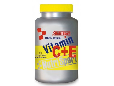 Nutrisport Vitamina C y E masticable 60 comprimidos