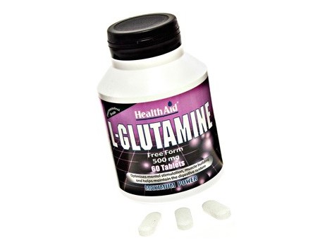 Health Aid L-Glutamina en forma libre de 500mg. 60 comprimidos