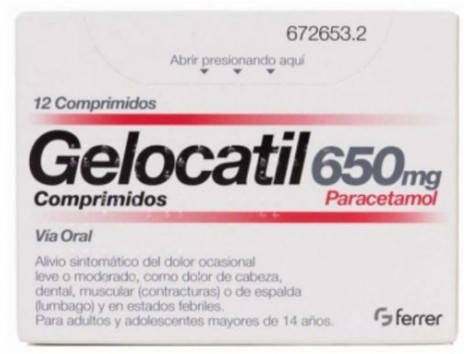 Gelocatil 650 mg 12 tablets