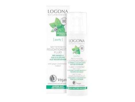 FLUIDO HIDRATANTE MATIFICANTE LOGONA menta 30ml.