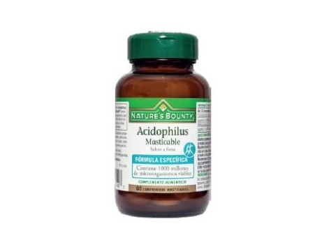 Nature´s Bounty Acidophilus con bífidos 100 comprimidos masticab