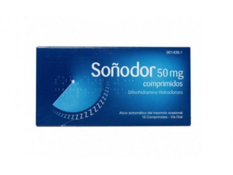 Soñodor Difenhidramina 50mg 16 Comprimidos