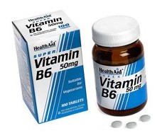 Health Aid Vitamin B6 (Pyridoxine HCl) 50mg 100 Tabletten