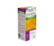 Dietisa Hepamix Xarope 250ml. e frasco com lipossomas.