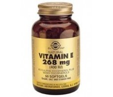 Solgar Vitamina E 400 IU 268 mg. 50 cápsulas vegetais macias.